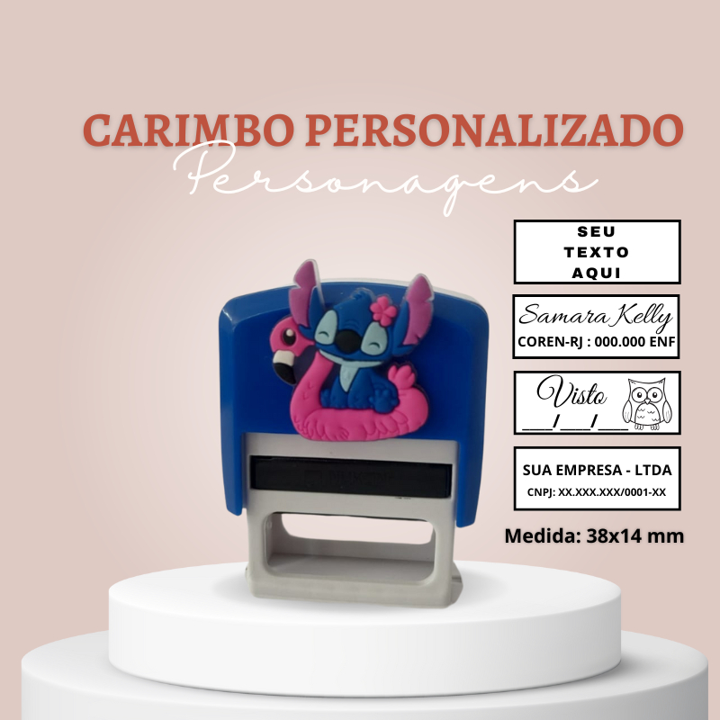 CARIMBO NYKON 302 PERSONALIZADO COM PERSONAGENS 14X38MM - LEIA A DESCRIÇÃO em Oferta na Shopee