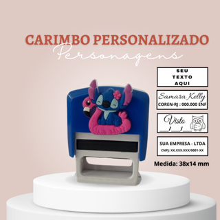 CARIMBO NYKON 302 PERSONALIZADO COM PERSONAGENS 14X38MM - LEIA A DESCRIÇÃO em Oferta na Shopee