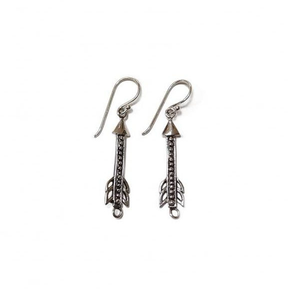 Brinco Flecha Prata 925 Envelhecida Feminino Prata de Bali