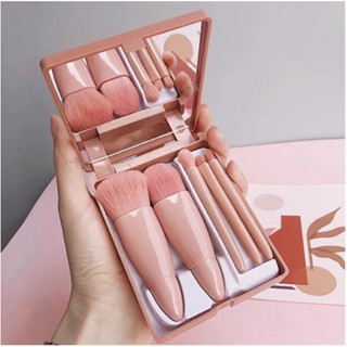 Mini Espelho De Maquiagem Portátil Com 5 Pcs Pincéis De Maquiagem em Oferta na Shopee