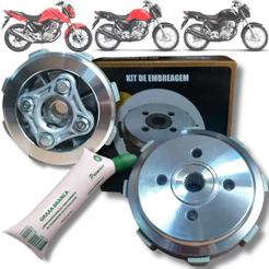 Kit Embreagem Cg Titan Fan 150 Bros 150 2004 2005 2006 2007 2008 2009 2010 2011 2012 2013 2014 2015 + Graxa para corrent