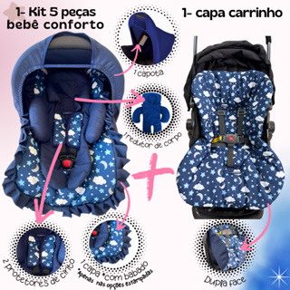 Kit 5 peças Bebê Conforto + Capa de Carrinho tamanho universal galzerano cosco maxi cosi Voyage em Oferta na Shopee