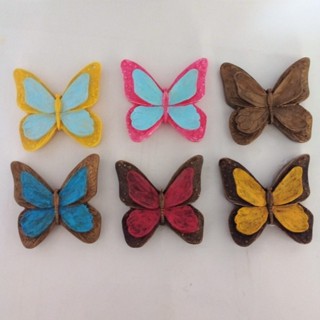 kit 3 borboleta bordada 10 x 10 cm ceramica gancho ou fita de parede linha premium luxo para painel parede em Oferta na Shopee