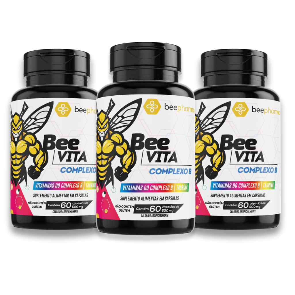 Kit 3 Bee Vita Aumente sua Saúde e Energia com Multivitamínico Completo 60 Capsulas Cada