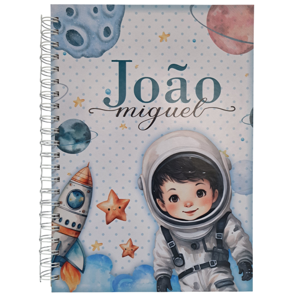 Caderno Universitário 96 Folhas Capa Dura - Tema Menino Astronauta