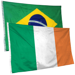 Bandeira da Irlanda + do Brasil 145cm x 90cm da Marca Suarez Bandeiras - Cores Nítidas Com ilhós em Oferta na Shopee