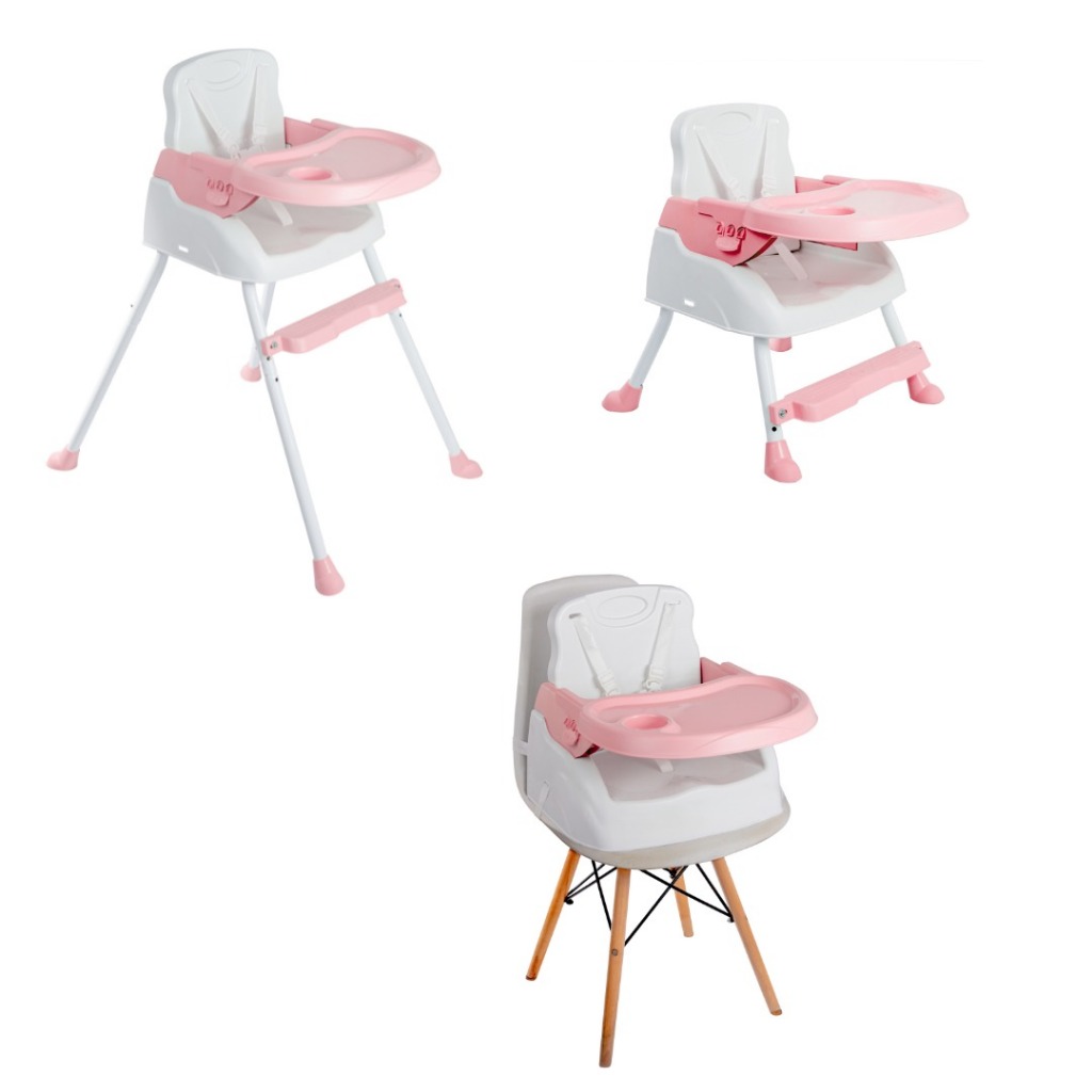 Cadeira de alimentação bebê portatil 3 em 1 Styll Baby Seggura cadeirão ROSA em Oferta na Shopee