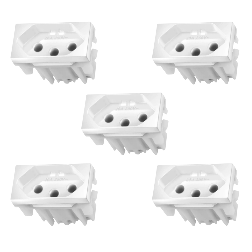 Kit c/ 5 Módulos Alumbra Inova Pro Branco Tomada 20A 2p+t 85021