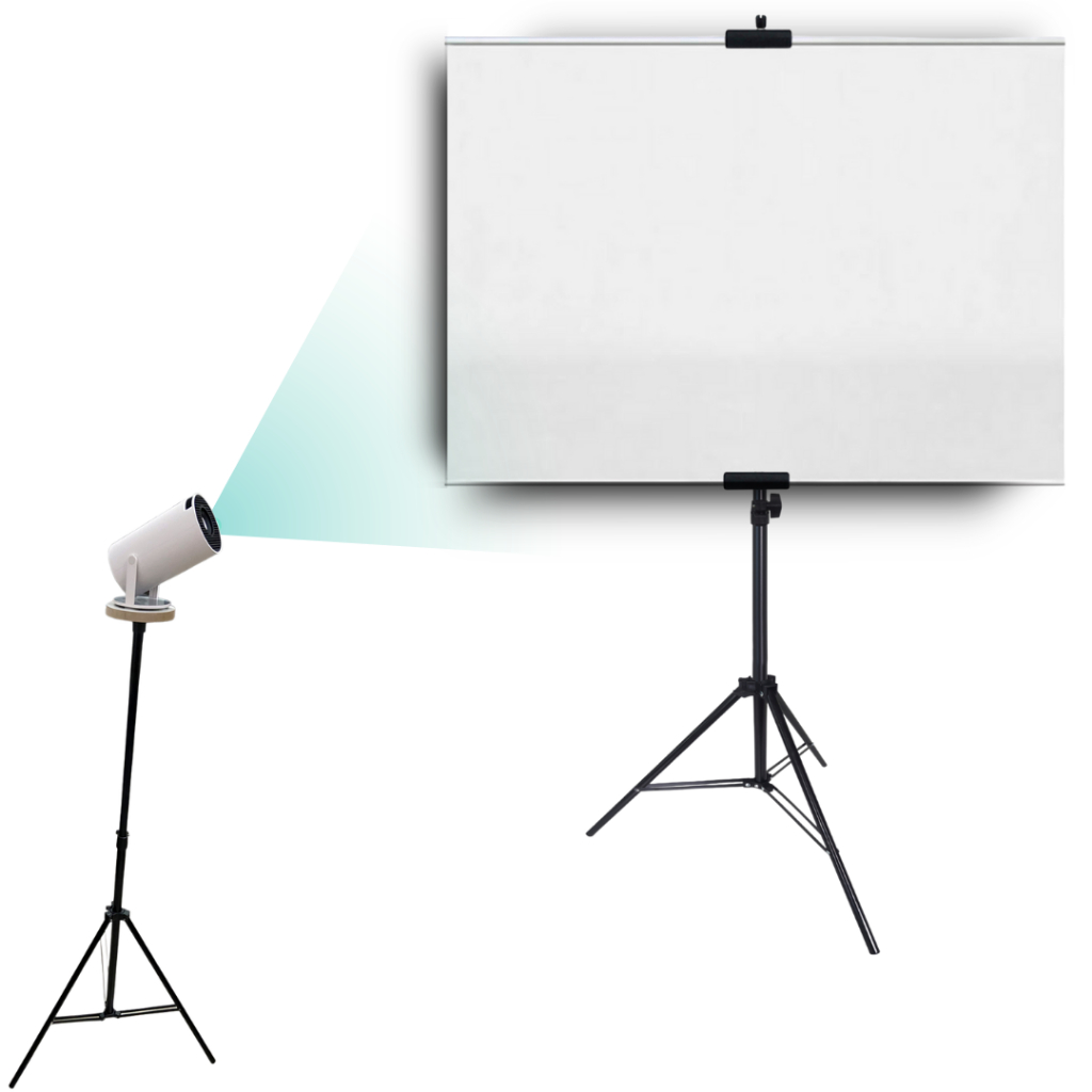 Tela 70" Com Tripé e Suporte Com Velcros Para Projetor Ajustável