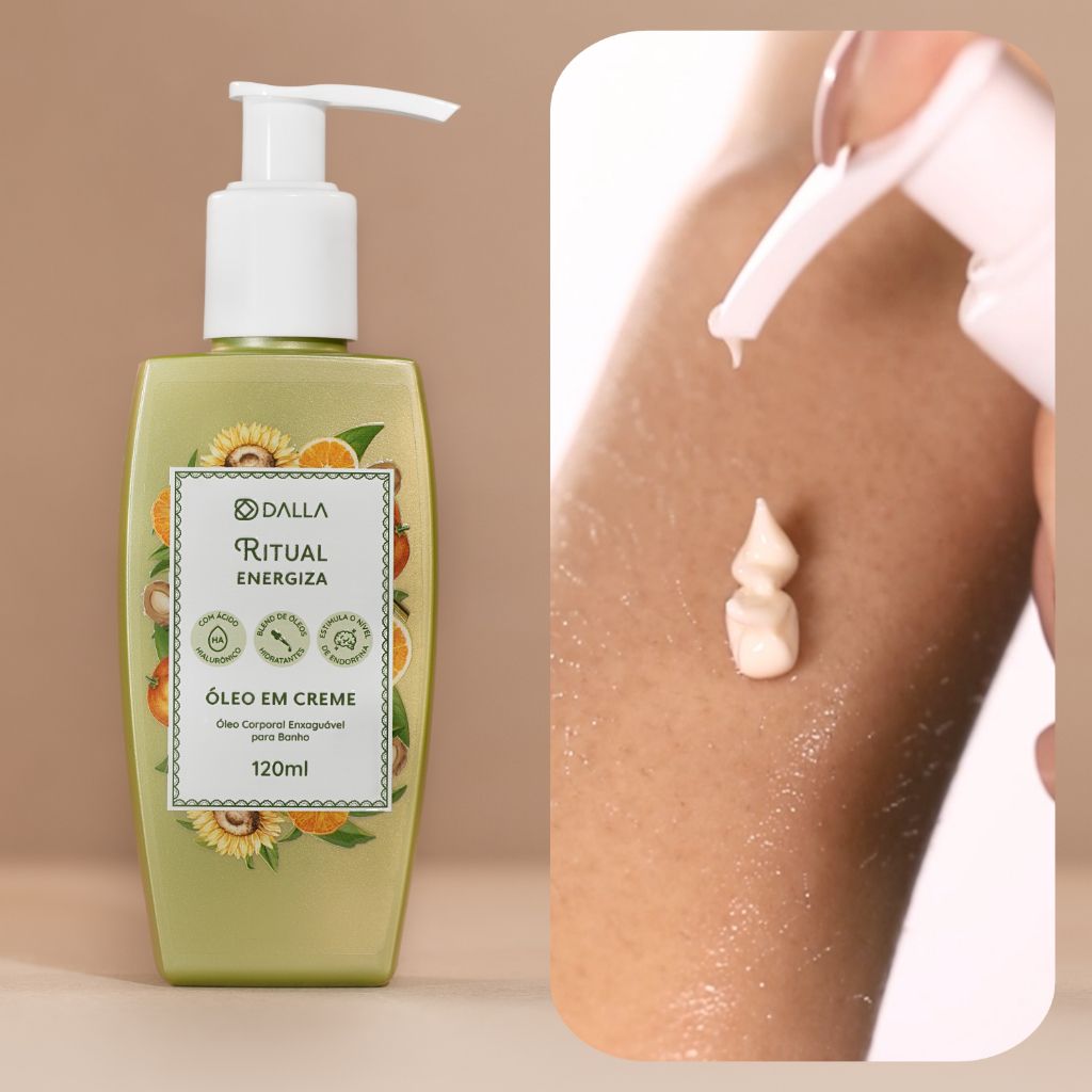 Óleo Corporal Em Creme Com Ácido Hialurônico Laranja doce & Bergamota 120ML Ritual Energiza Dalla