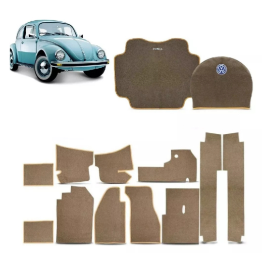 Kit Forração Fusca Assoalho Tapete Porta Mala Estepe Carpete