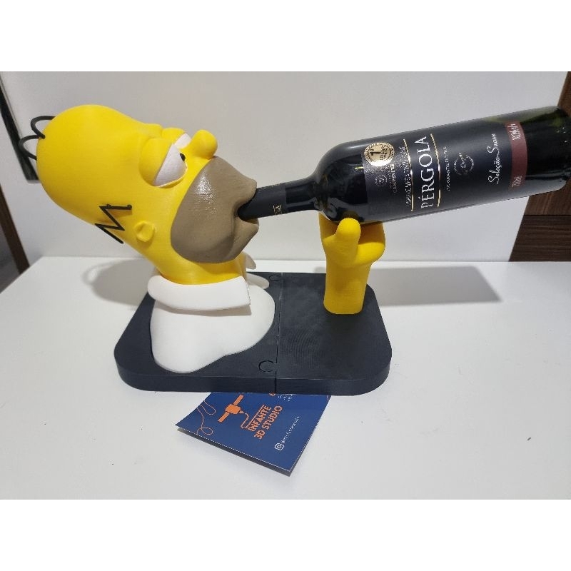 suporte expositor organizador apoio para garrafa de vinho homer simpson os simpsons