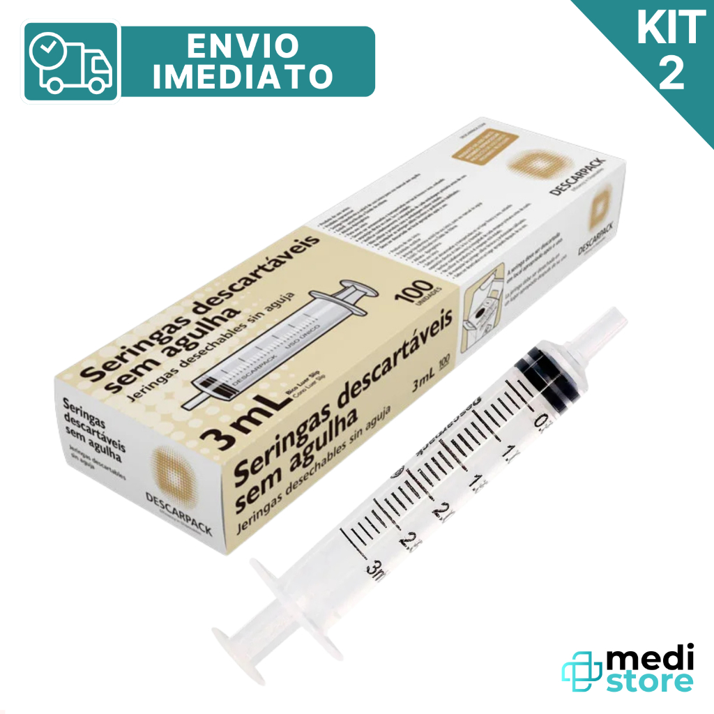 Seringa 3ml 25X0,7cm 100un Com Agulha Luer Slip - Envio Imediato em Oferta na Shopee