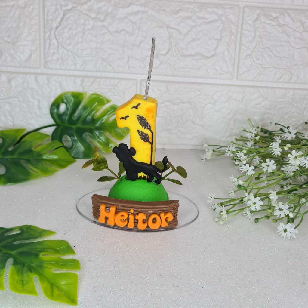 Vela Em Biscuit No Tema Rei Leão Com Nome - ENVIO 24H -