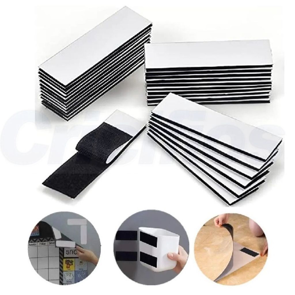 10 Unidades Tiras de Velcro Adesivo (Macho e Fêmea) 2cm x 10cm - Fita de Fixação de Uso Geral em Oferta na Shopee