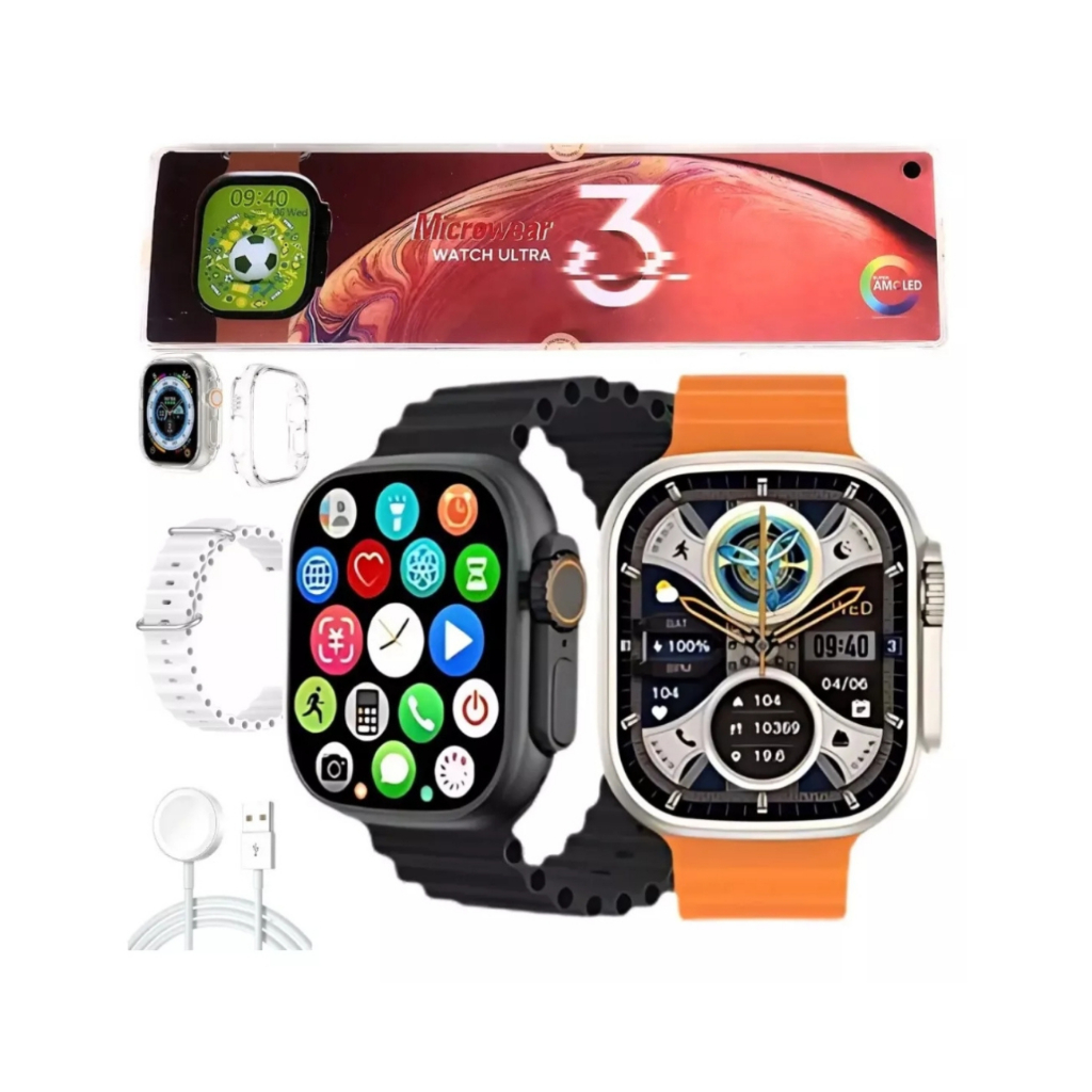 Smartwatch Ultra 3 Serie 10 Microwear A Prova dagua  ip 68 Chat GPT Amoled, Lançamento 2024