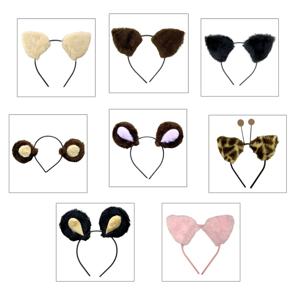 Tiara Orelha de Pelúcia Bichinhos Acessório de Fantasia Carnaval Folia Escolha O Modelo