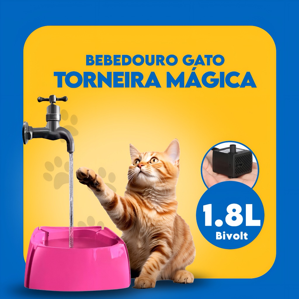 Bebedouro Gato Fonte De Água Para Gato 1.8 Litros
