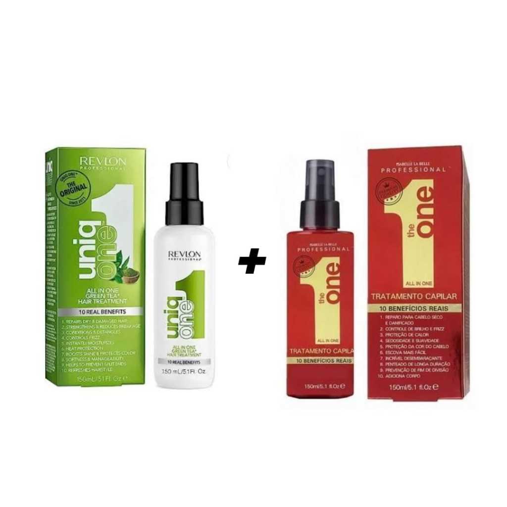 Revlon Uniq One Leave-in 150ml - Kit 2 Unidades (Uniq tradicional vermelho e Uniq Green Tea)