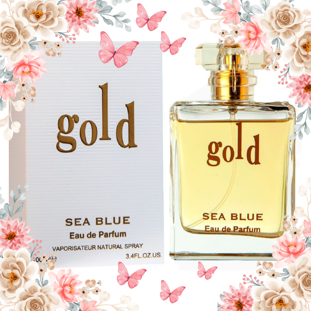 Perfume Gold 100ml Feminino Importado Sea Blue Parfum