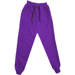 Calças de Moletom Infantil Criança Flanelado Cor Roxo Punho Grosso Com Cintura Tamanho 2 ao 14