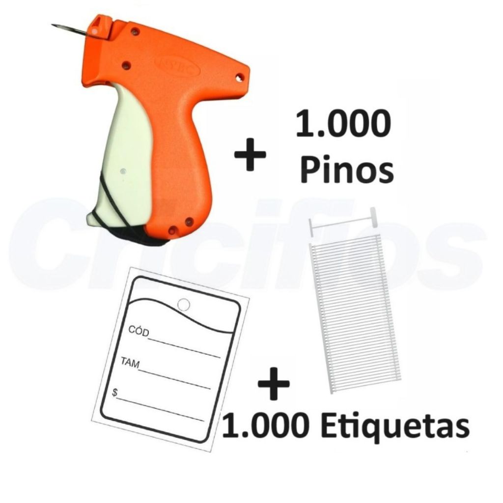 KIT Aplicador Pistola Tag + 1000 Pinos + 1000 Etiquetas KIT Aplicador Pistola Tag + 1000 Pinos + 1000 Etiquetas