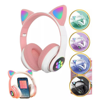 Fone De Ouvido Bluetooth Orelha Gatinho Infantil Led Rgb Sem Fio em Oferta na Shopee