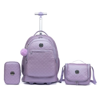 Kit Mochila Juvenil Primicia Escolar Estojo Lancheira Espaçosa Lilás em Oferta na Shopee