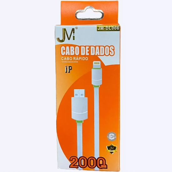 KIT 03UN Cabo Usb Compatível Para Lightning IP Rápido 2 Metros Cor Branco JM-DL006