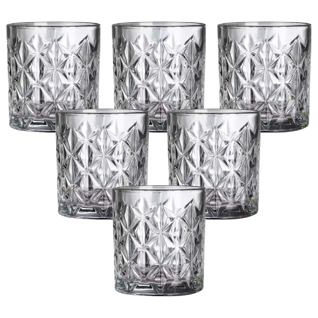 Jogo 6 Copo Baixo De Whisky Diamond Uísque Drink 270ml De Vidro Diamante em Oferta na Shopee