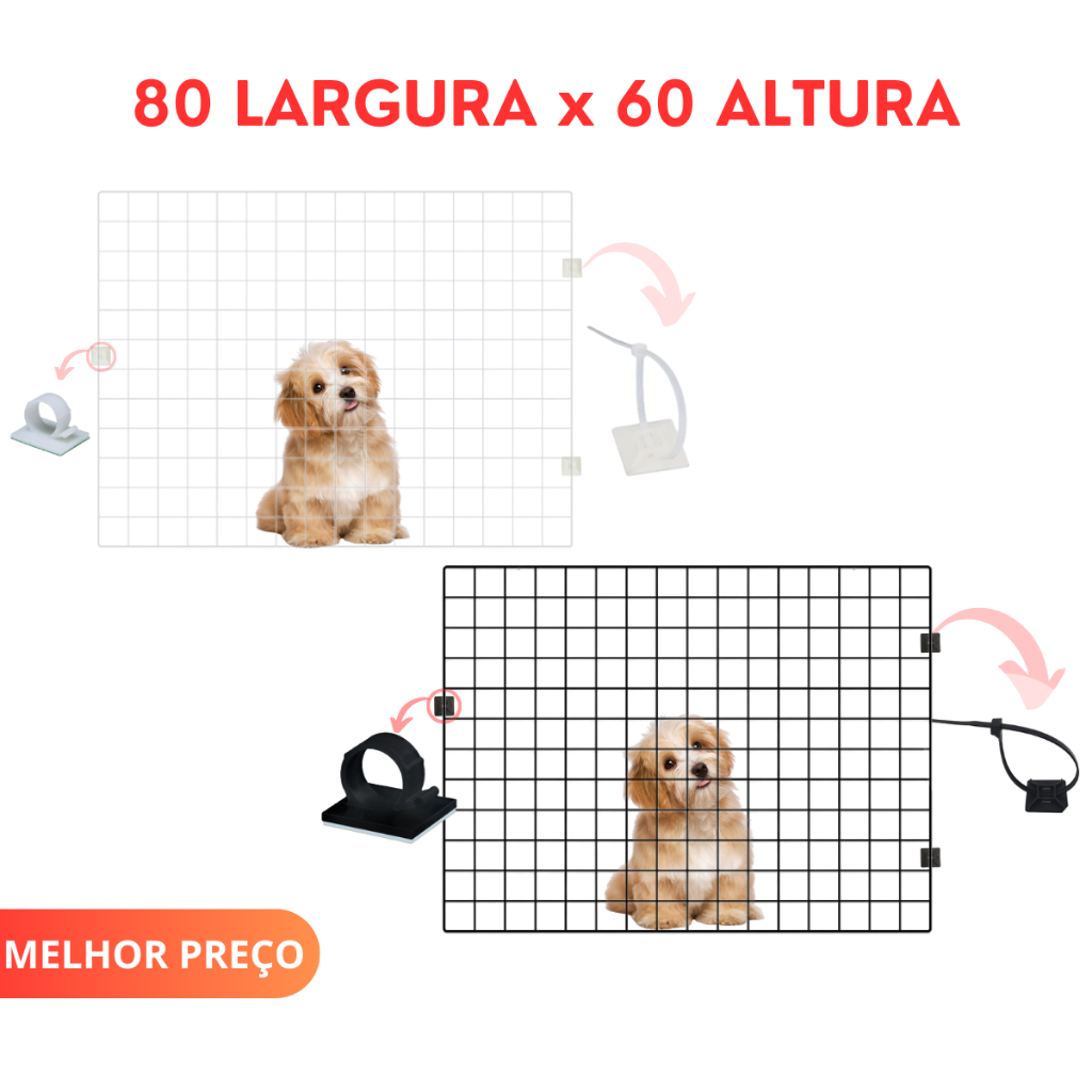 Portão Pet Fixo Grade De Cachorro Tela Limitador De Passagem em Oferta na Shopee