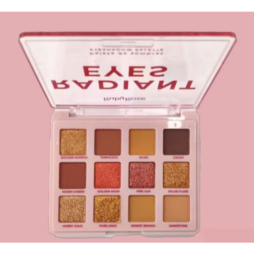 Paleta De Sombras 12 Tons Alta Pigmentação Radiant Eyes Ruby Rose 15,72g - HBE2201