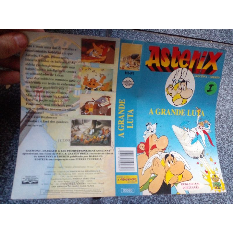 Encarte VHS Asterix A grande luta ( NÃO CONTÉM A FITA)