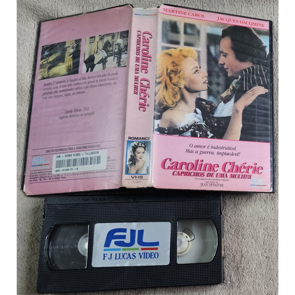vhs original Caroline chérie – caprichos de uma mulher (no estado)