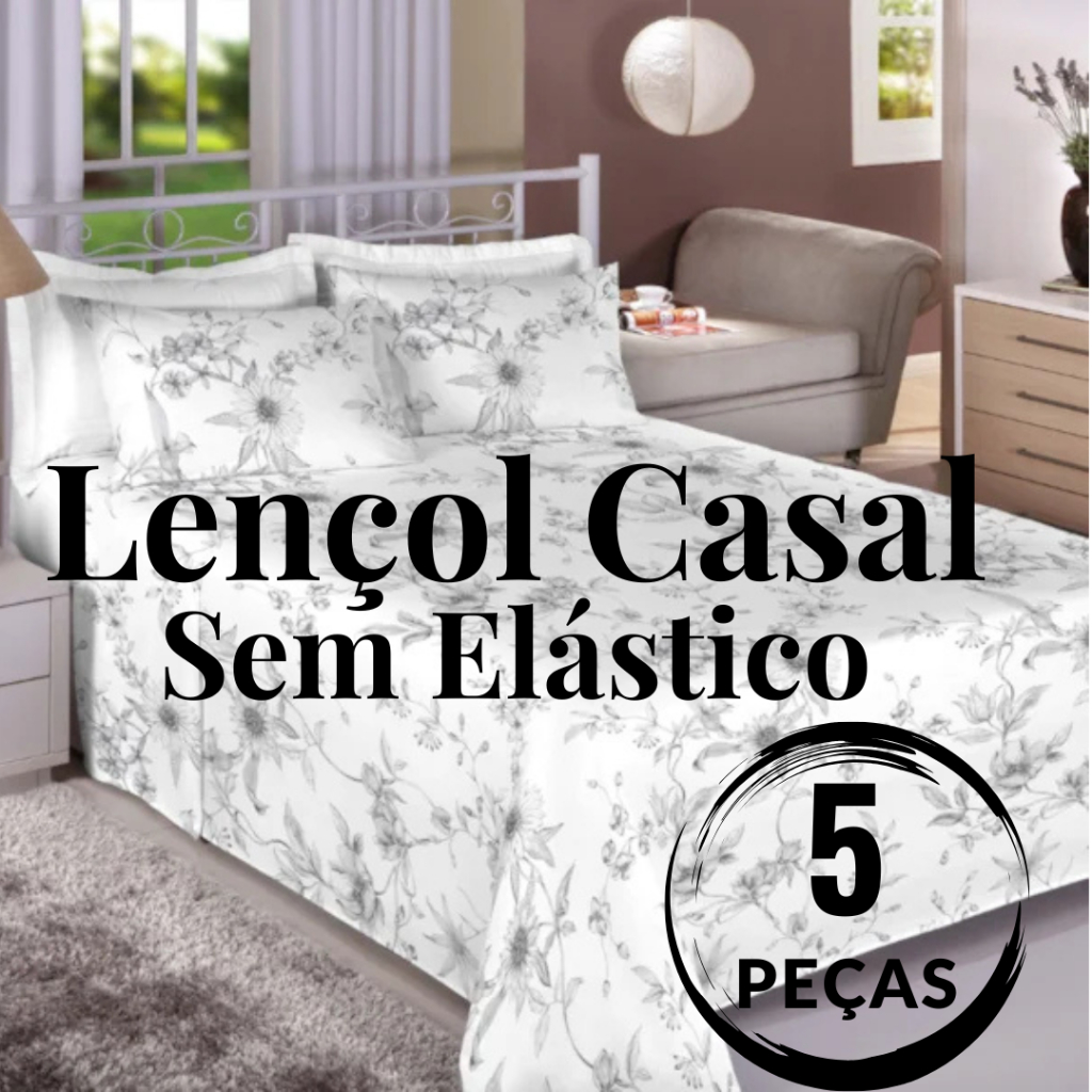 Kit 5 Lençol Casal Avulso Sem Elástico Forro de Cama Virol Lençol de Cobrir Estampado em Oferta na Shopee