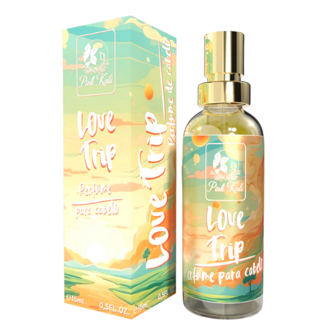 Perfume Capilar Love Trip Pink Kali - Hidratante Perfume para cabelos 15ml