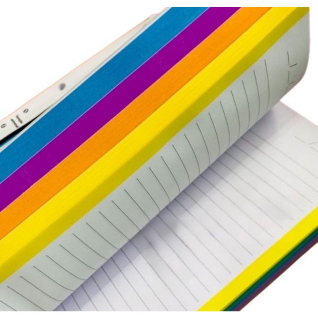 Bloco ( Folha Fichario ) Pautada ( Com Borda Colorida ) 96 Folhas Universitario Uniflex - Jandaia em Oferta na Shopee