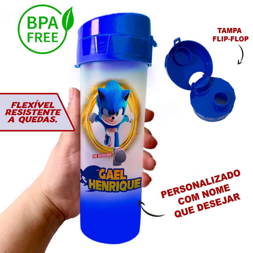 Squeeze Garrafa de Água Sonic Shadown Knuckles Tails Com Nome 480ml - Personalizada em Oferta na Shopee