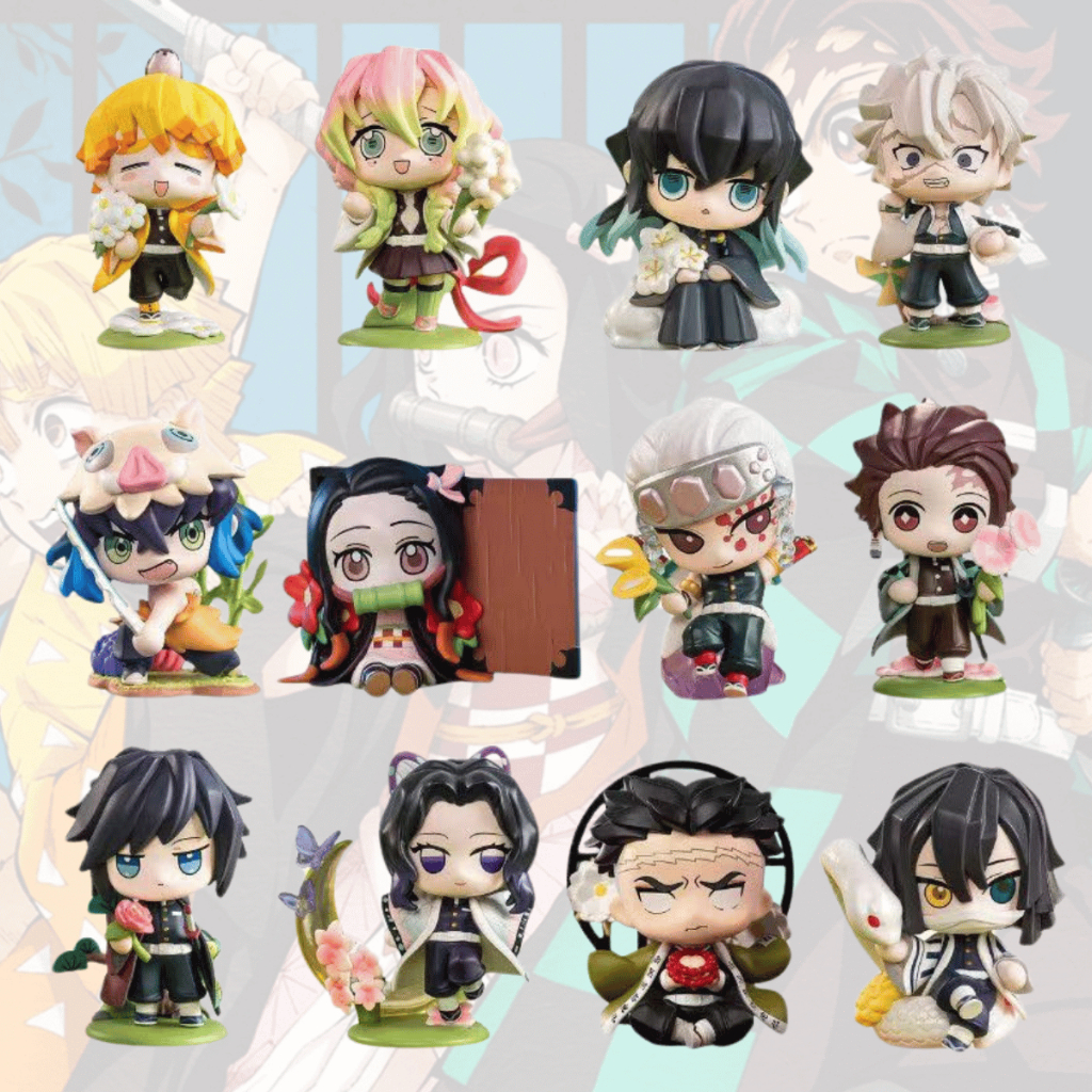 Boneco Kimetsu no Yaiba Demon Slayer Anime Action Figure Decoração Miniatura Tanjirou/Nezuko/Zenitsu/Inosuke/Rengoku