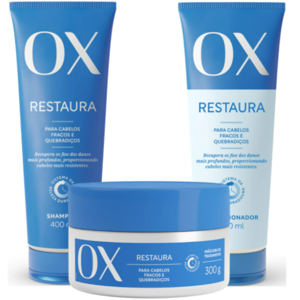 Kit Ox Restaura - Shampoo, Condicionador 400ml e Máscara