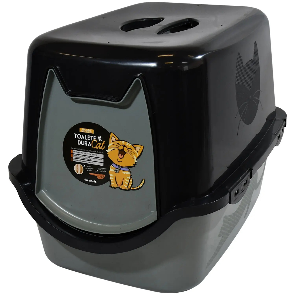 Caixa de Areia Fechada para Gato Kit DuraPets Banheiro Toalete Duracat em Oferta na Shopee