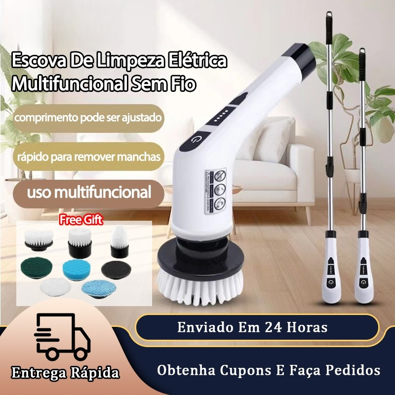 COMFORTSHIP>>Escova De Limpeza Ajustável Janela Banheiro e Cozinha Ferramenta 3 em 1 Recar...