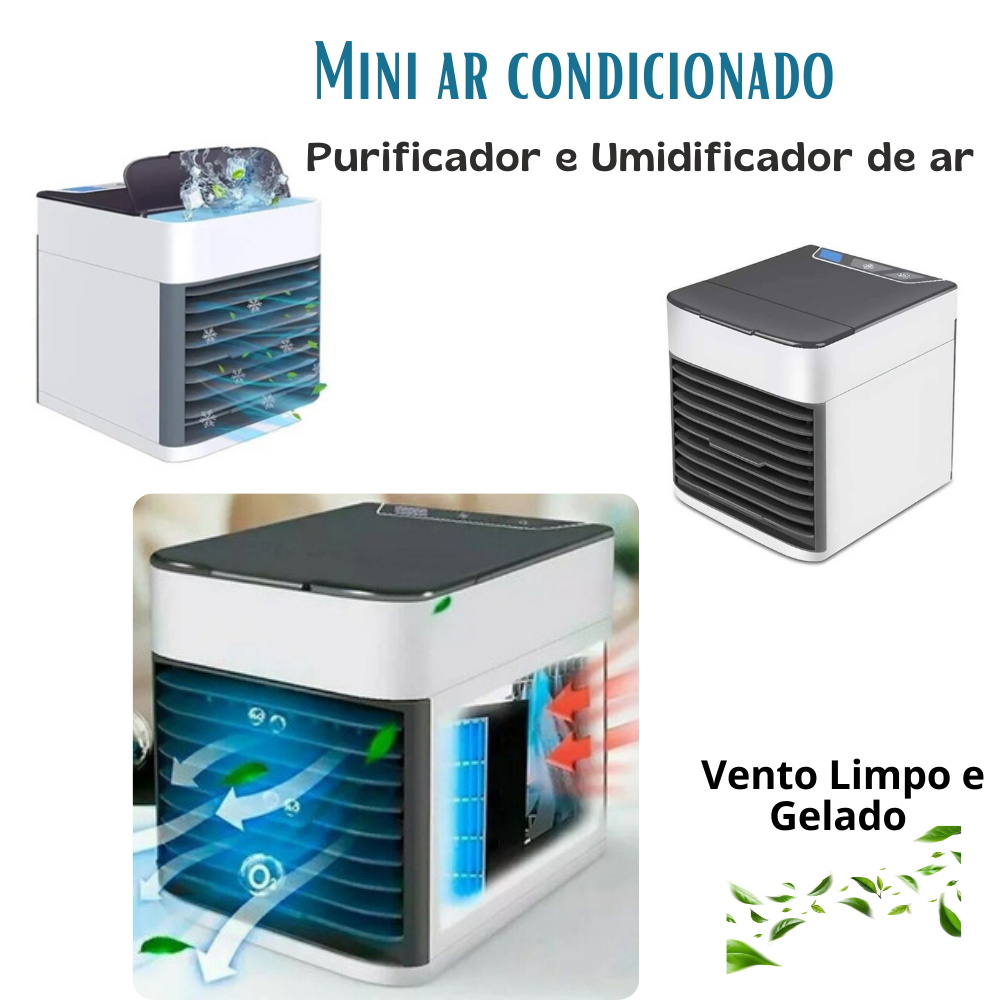 Mini Ar Condicionado Refrigerador Umidificador Ventilador Circulador Climatizador de ar Portátil