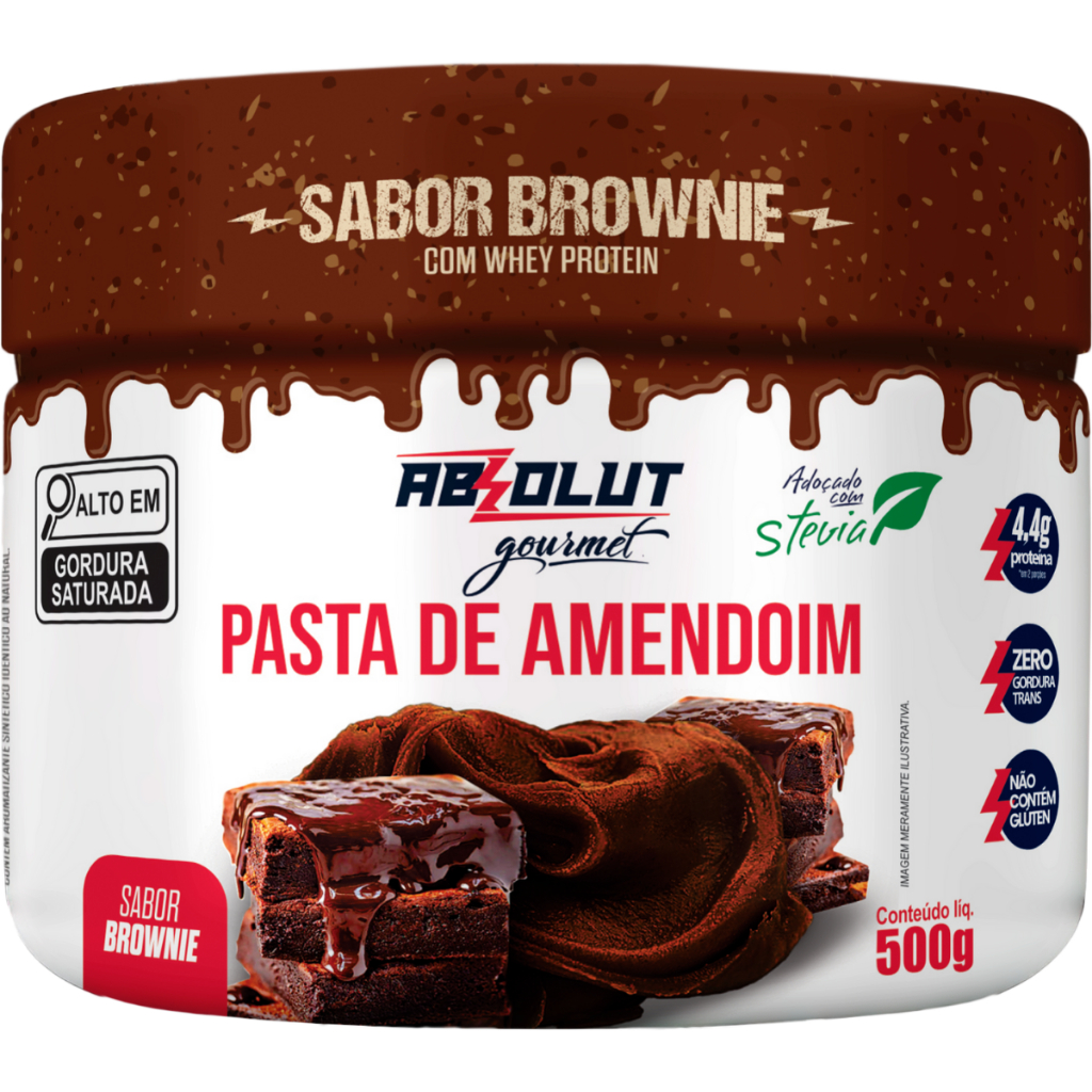 Pasta De Amendoim Integral Gourmet 500g Absolut Nutrition Vários sabores