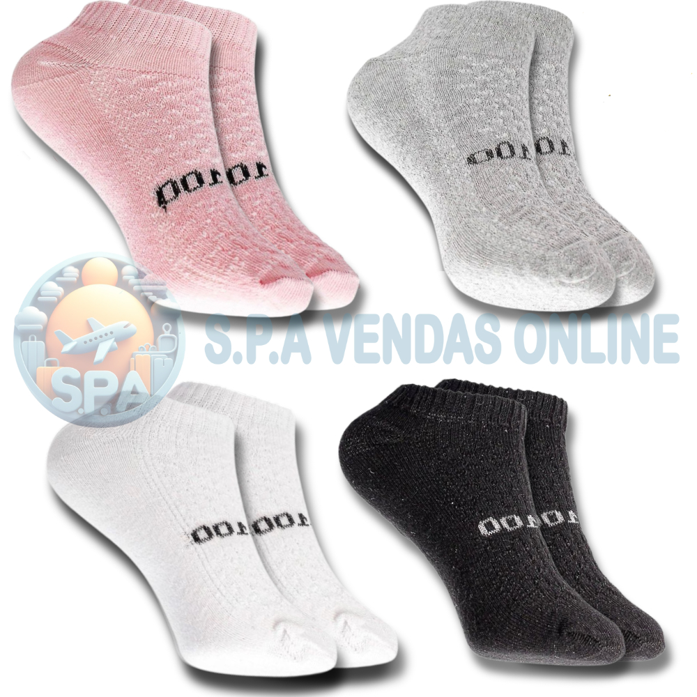 Kit com 18 Pares Meia Feminina Soquete 100% Algodão em Oferta na Shopee