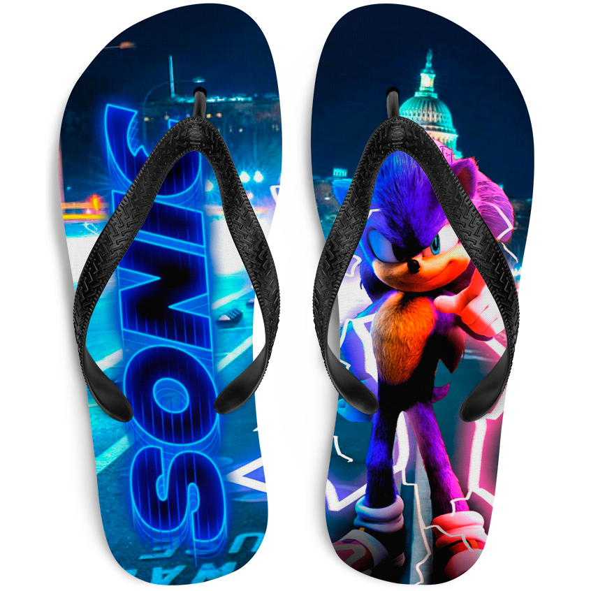 Chinelo do Sonic Personalizado Adulto Infantil Sandalia Sonic 4 modelos
