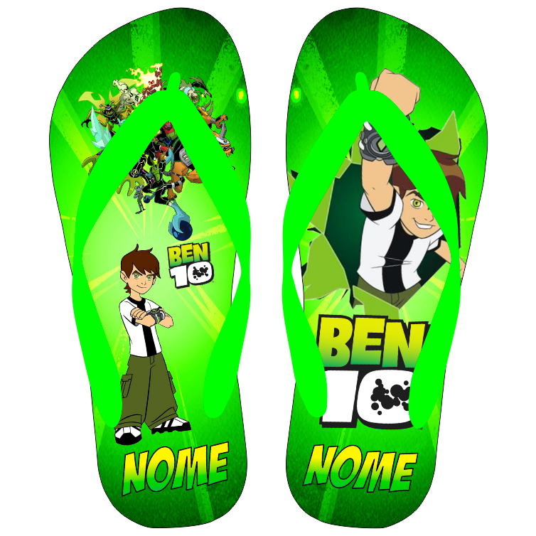 Chinelo Ben 10 COM NOME Personalizado Adulto Infantil 3 modelos