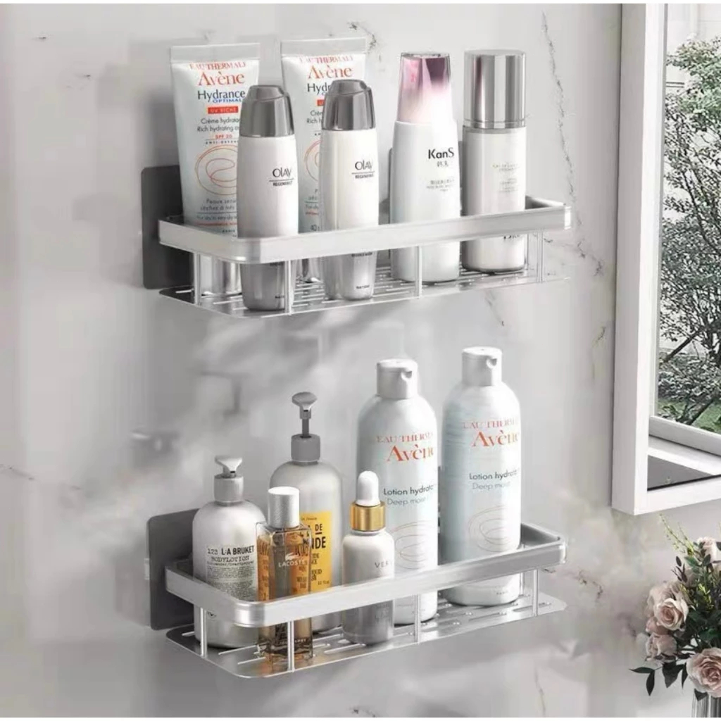 Kit 2 SUPORTE PARA SHAMPOO PARA USO NO BANHEIRO NA PAREDE de alumínio suporte organizador em Oferta na Shopee