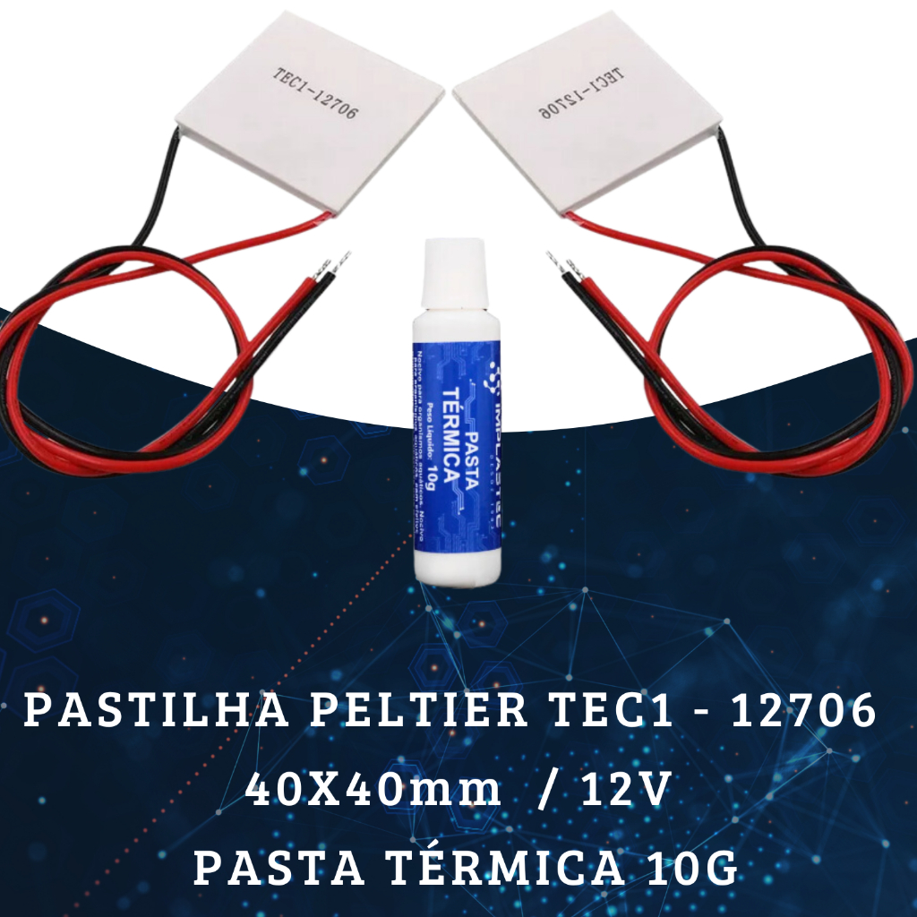 2 Pastilha Peltier + 1 Pasta Termica para gelar paraPurificador  Bebedouros/Adegas Latina Masterfrio Eletrolux