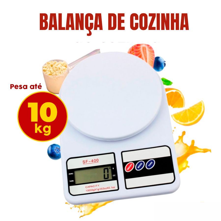 Balança Cozinha Digital  Até 10kg Visor Digital